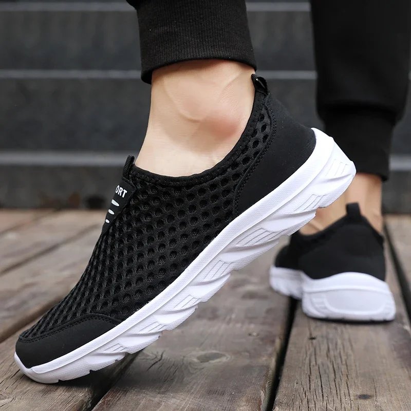 2023 New Sneakers Men Breathable Mesh Lightweight Casual Walking Man Shoes Slip-On Driving Men Loafers Zapatos Casuales
