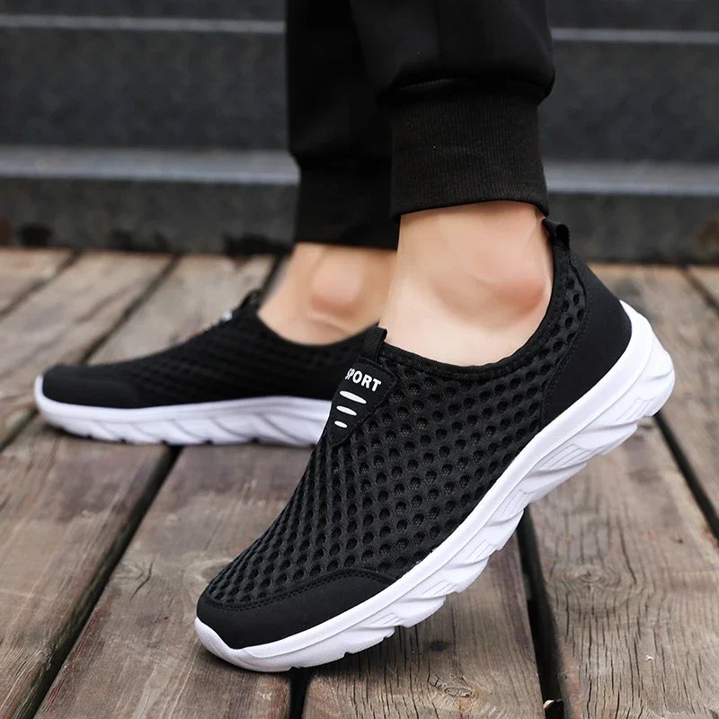 2023 New Sneakers Men Breathable Mesh Lightweight Casual Walking Man Shoes Slip-On Driving Men Loafers Zapatos Casuales