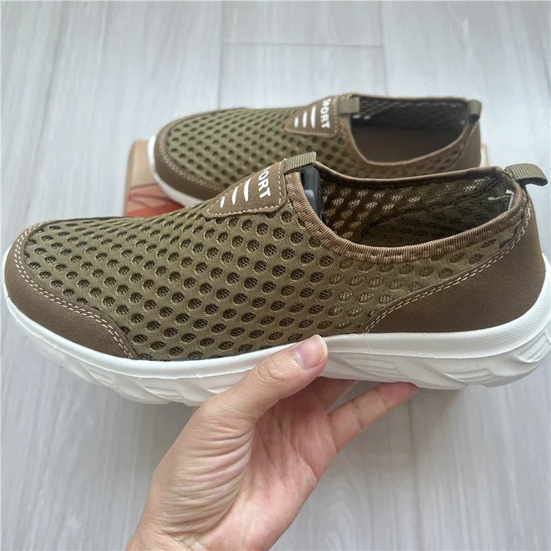 2023 New Sneakers Men Breathable Mesh Lightweight Casual Walking Man Shoes Slip-On Driving Men Loafers Zapatos Casuales