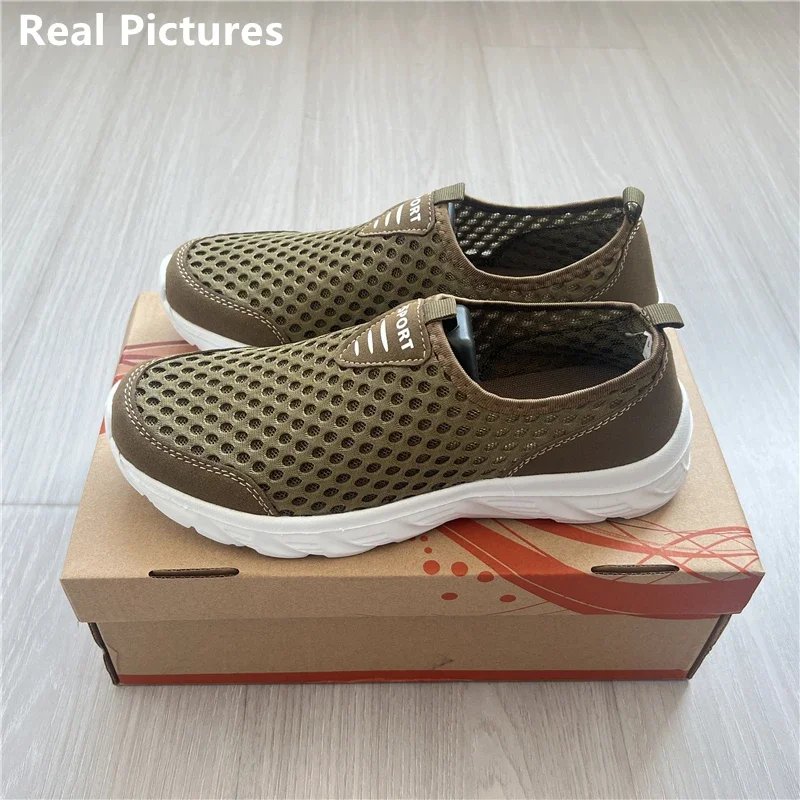 2023 New Sneakers Men Breathable Mesh Lightweight Casual Walking Man Shoes Slip-On Driving Men Loafers Zapatos Casuales