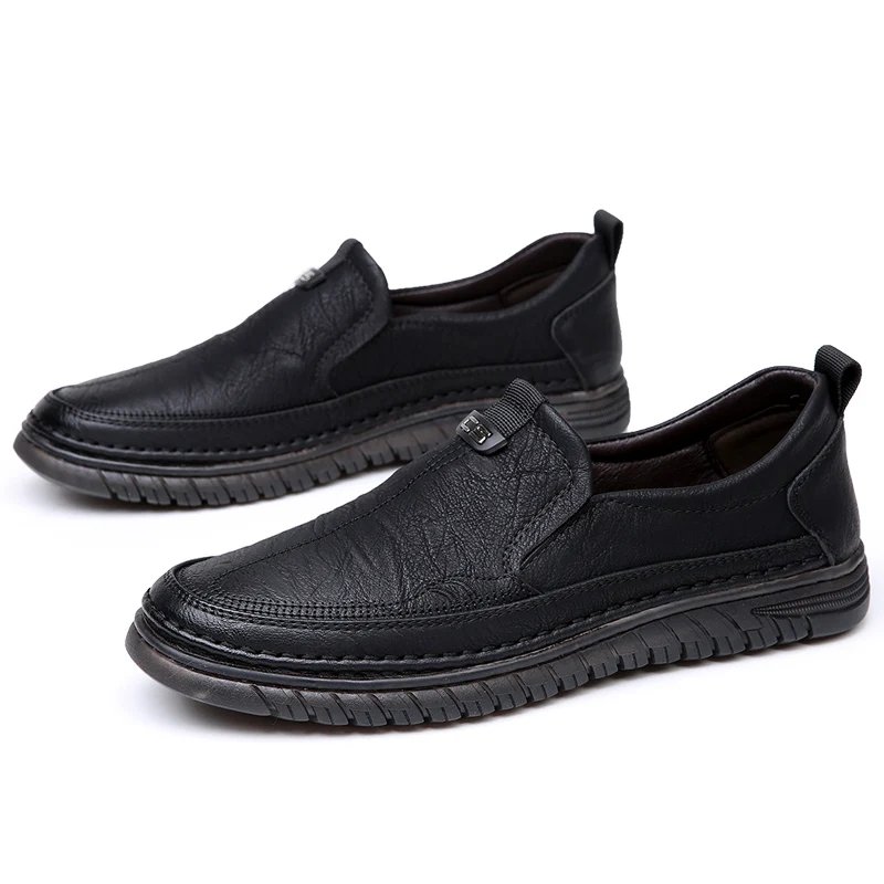 Handmade Cow Leather Shoes for Men Business Casual Shoes Lightweight Soft Bottom Loafers Driving Flat Shoe Slip on Male Footwear