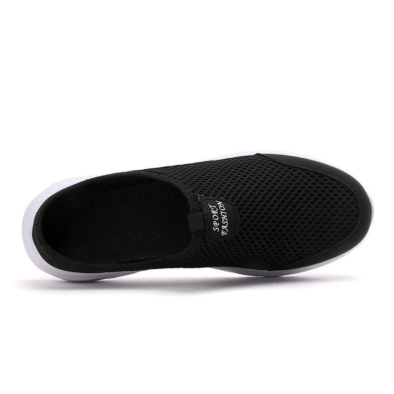 Casual Shoes Men Summer Half Shoes Slippers Slides Slip on Shoes Men Mesh Breathable Soft Comfortable Slippers for Men