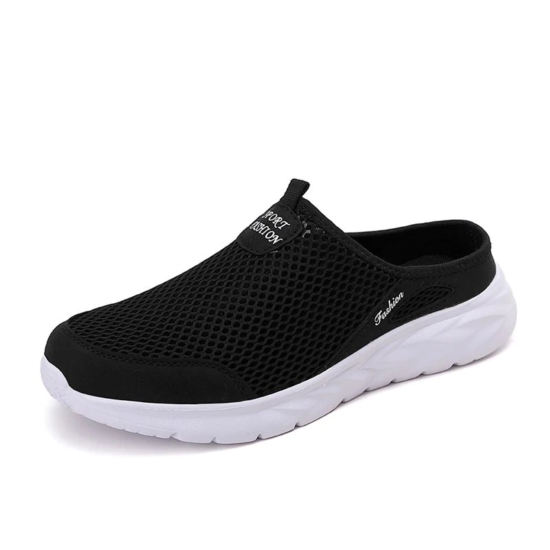Casual Shoes Men Summer Half Shoes Slippers Slides Slip on Shoes Men Mesh Breathable Soft Comfortable Slippers for Men