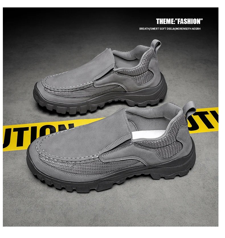 Handmade Leather Casual Shoes Men Sneakers Outdoor Men Shoes Breathable Flats Shoe Hot Sale Platform Slip On Men Loafers