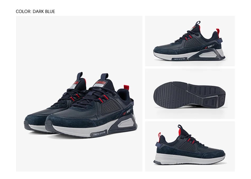 Baasploa Men Casual Waterproof Running Shoes Fashion Leather Skateboard Shoes Non-slip Wear-resistant Male Sport Shoes New