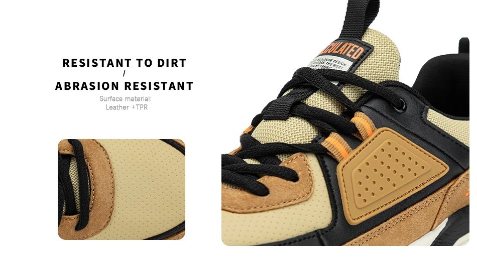 Baasploa Men Casual Waterproof Running Shoes Fashion Leather Skateboard Shoes Non-slip Wear-resistant Male Sport Shoes New