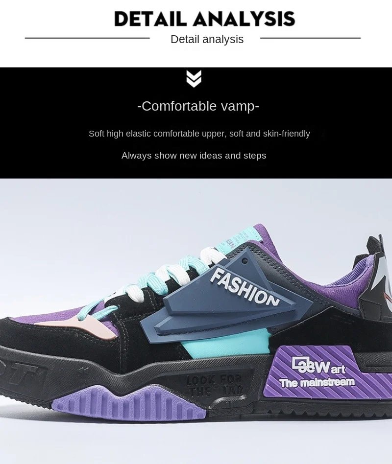 New Men&lsquo;s Sneakers Fashion Skateboard Shoes Outdoor Casual Running Shoes For Men Lace-up Platform Tenis Shoes Zapatillas Hombre