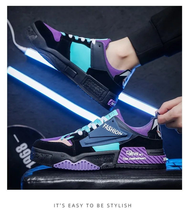 New Men&lsquo;s Sneakers Fashion Skateboard Shoes Outdoor Casual Running Shoes For Men Lace-up Platform Tenis Shoes Zapatillas Hombre