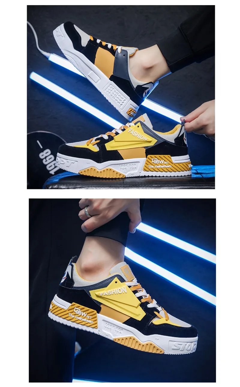 New Men&lsquo;s Sneakers Fashion Skateboard Shoes Outdoor Casual Running Shoes For Men Lace-up Platform Tenis Shoes Zapatillas Hombre