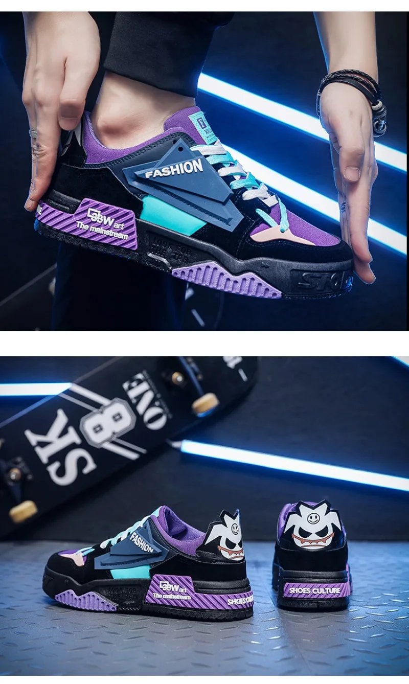 New Men&lsquo;s Sneakers Fashion Skateboard Shoes Outdoor Casual Running Shoes For Men Lace-up Platform Tenis Shoes Zapatillas Hombre