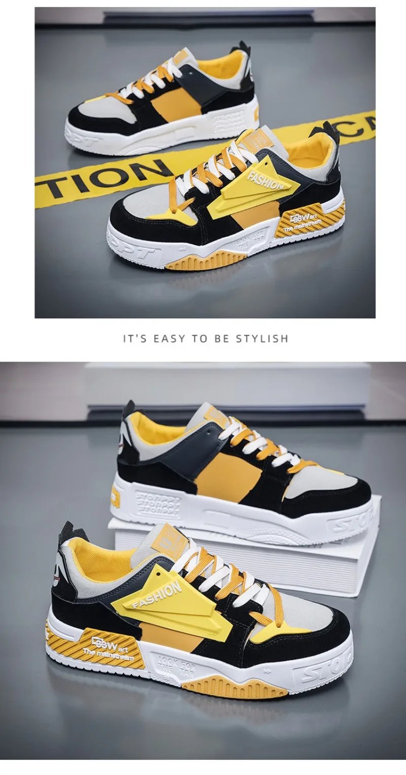 New Men&lsquo;s Sneakers Fashion Skateboard Shoes Outdoor Casual Running Shoes For Men Lace-up Platform Tenis Shoes Zapatillas Hombre