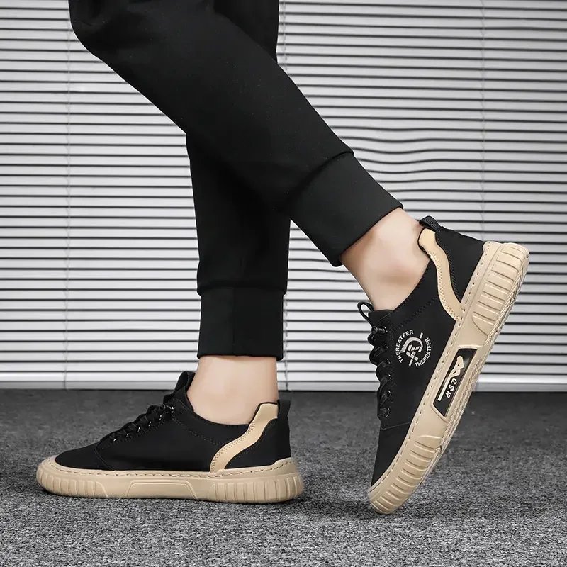 Men Casual Shoes Breathable Black Sneakers Fashion Driving Walking Tennis Shoes for Male Skate Flats Zapatillas Hombre