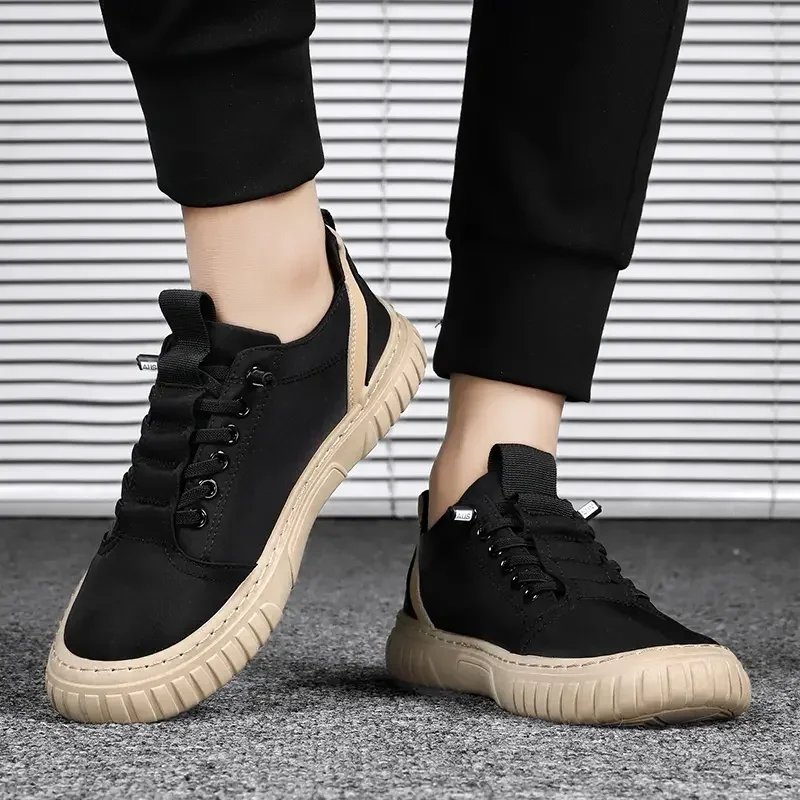 Men Casual Shoes Breathable Black Sneakers Fashion Driving Walking Tennis Shoes for Male Skate Flats Zapatillas Hombre