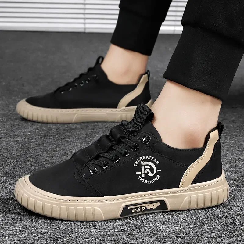 Men Casual Shoes Breathable Black Sneakers Fashion Driving Walking Tennis Shoes for Male Skate Flats Zapatillas Hombre