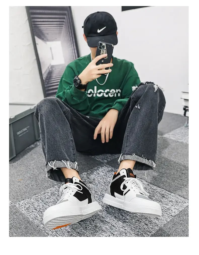 Youth High Top Sneakers For Men New Fashion Brand Good Quality Casual Men's Shoes Comfortable Non-slip Man Flat Skateboard Shoes