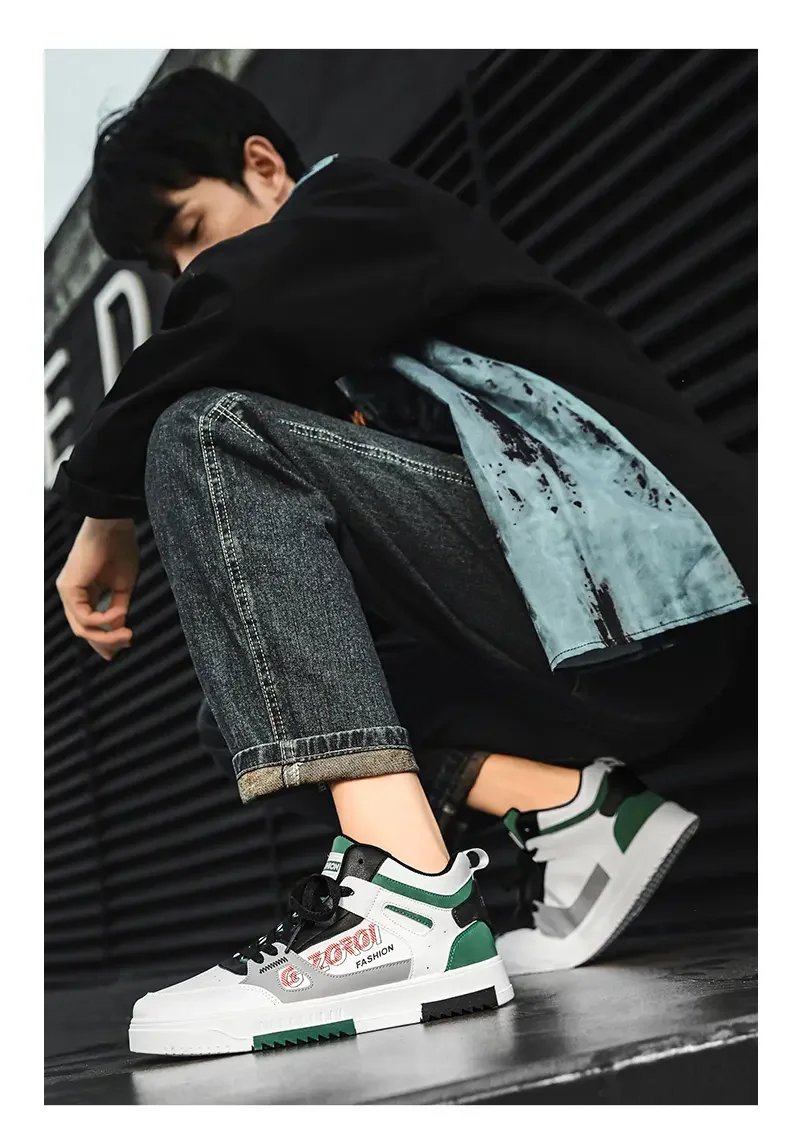 Youth High Top Sneakers For Men New Fashion Brand Good Quality Casual Men's Shoes Comfortable Non-slip Man Flat Skateboard Shoes