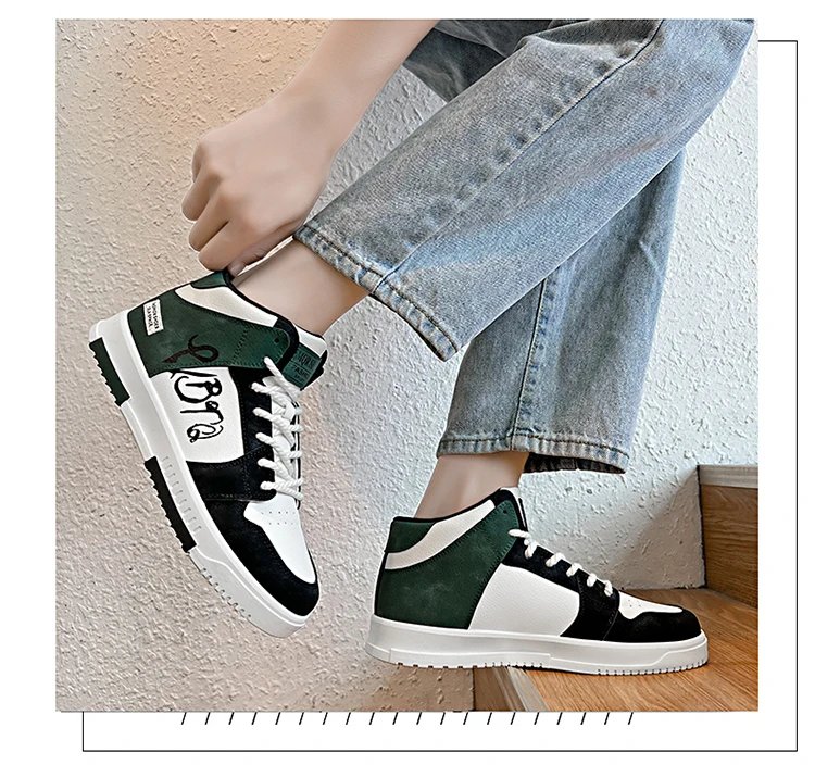 Youth High Top Sneakers For Men New Fashion Brand Good Quality Casual Men's Shoes Comfortable Non-slip Man Flat Skateboard Shoes