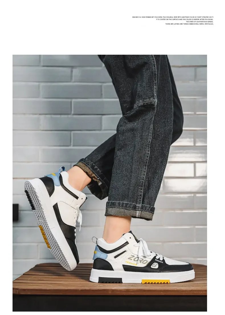 Youth High Top Sneakers For Men New Fashion Brand Good Quality Casual Men's Shoes Comfortable Non-slip Man Flat Skateboard Shoes