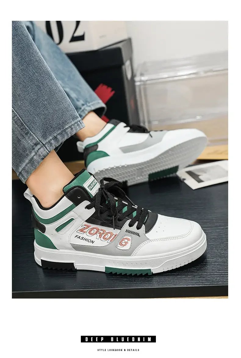 Youth High Top Sneakers For Men New Fashion Brand Good Quality Casual Men's Shoes Comfortable Non-slip Man Flat Skateboard Shoes