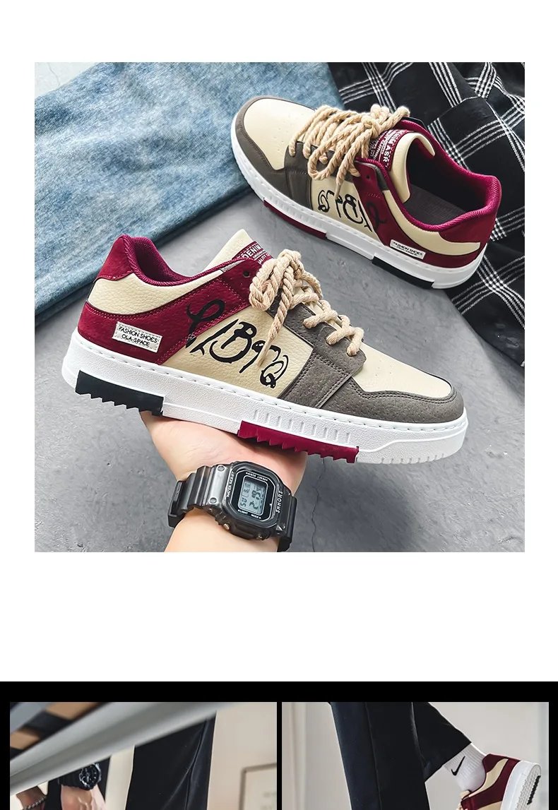 Men Fashion Sneakers Casual Skate Shoes Low Top 2023 Spring Autumn Lightweight Shoes for Male Men Fashion Sneakers Casual Skate Shoes Low Top 2023 Spring Autumn Lightweight Shoes for Male