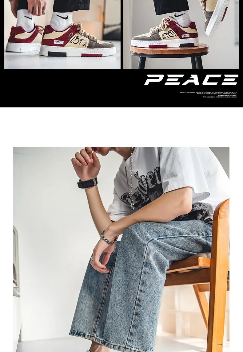 Men Fashion Sneakers Casual Skate Shoes Low Top 2023 Spring Autumn Lightweight Shoes for Male Men Fashion Sneakers Casual Skate Shoes Low Top 2023 Spring Autumn Lightweight Shoes for Male