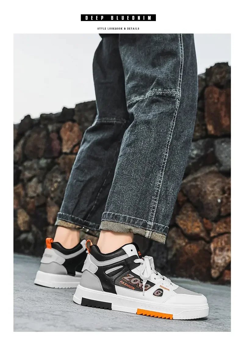 Youth High Top Sneakers For Men New Fashion Brand Good Quality Casual Men's Shoes Comfortable Non-slip Man Flat Skateboard Shoes