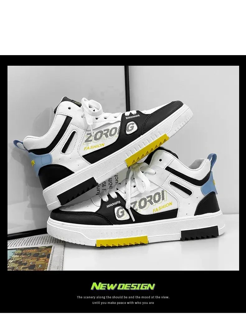 Youth High Top Sneakers For Men New Fashion Brand Good Quality Casual Men's Shoes Comfortable Non-slip Man Flat Skateboard Shoes