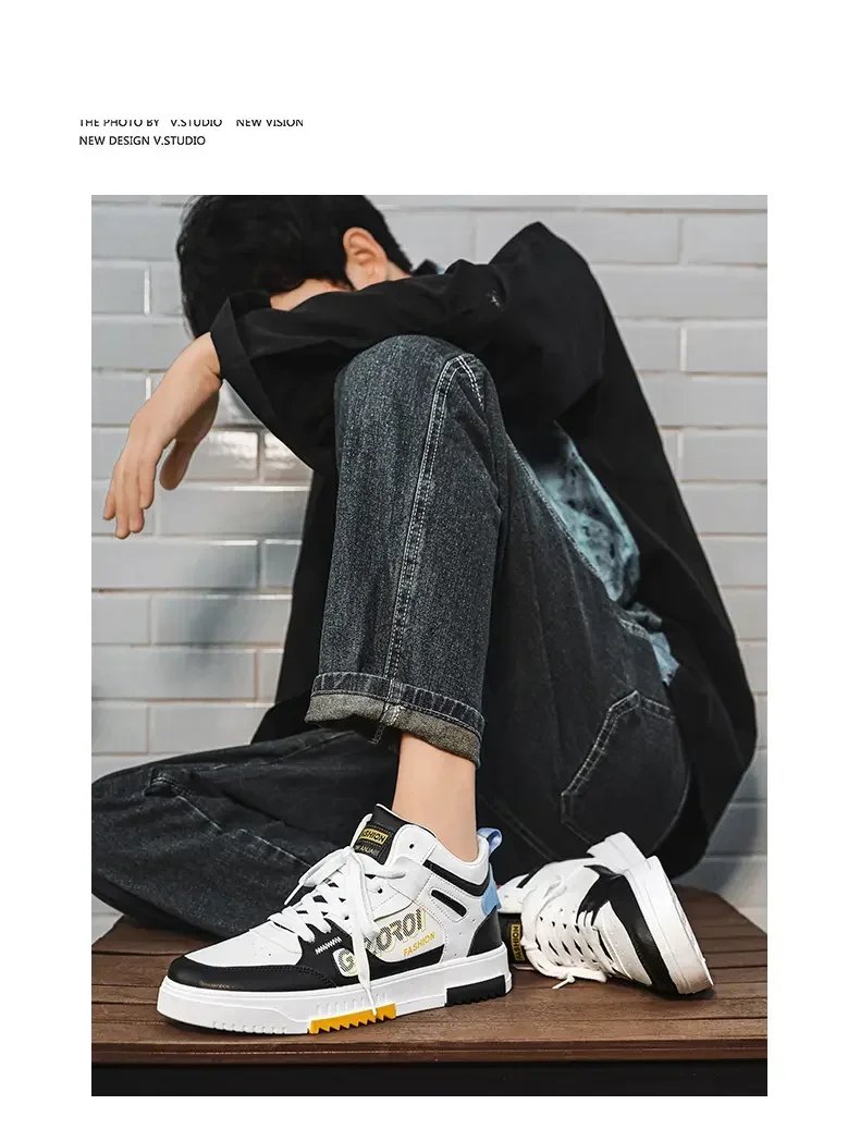 Youth High Top Sneakers For Men New Fashion Brand Good Quality Casual Men's Shoes Comfortable Non-slip Man Flat Skateboard Shoes