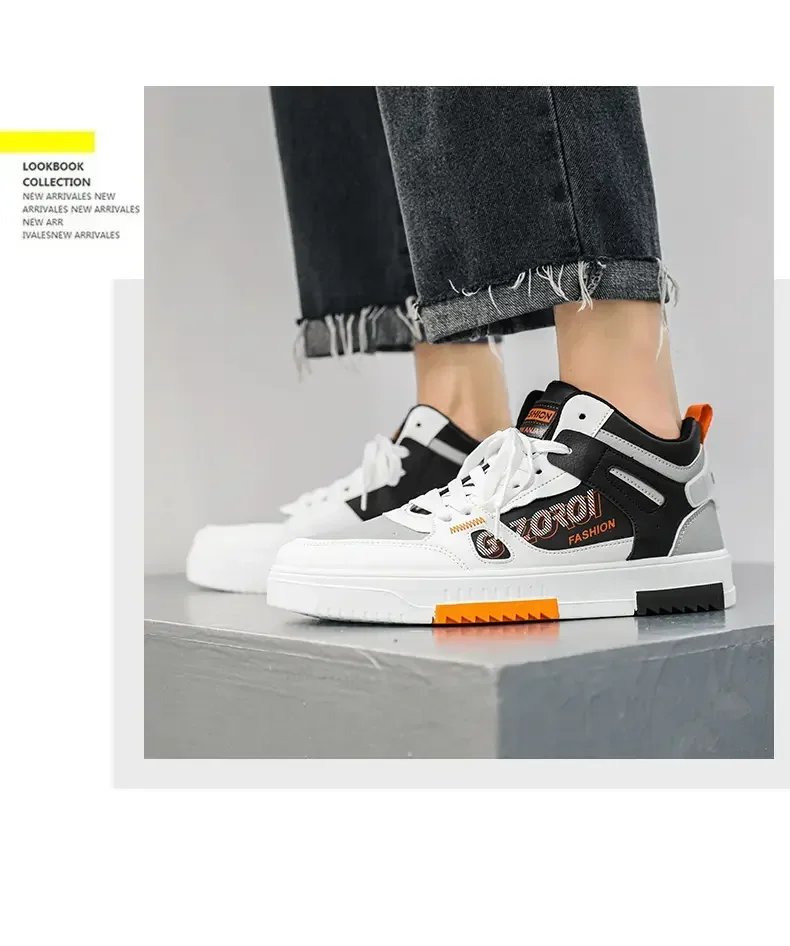 Youth High Top Sneakers For Men New Fashion Brand Good Quality Casual Men's Shoes Comfortable Non-slip Man Flat Skateboard Shoes