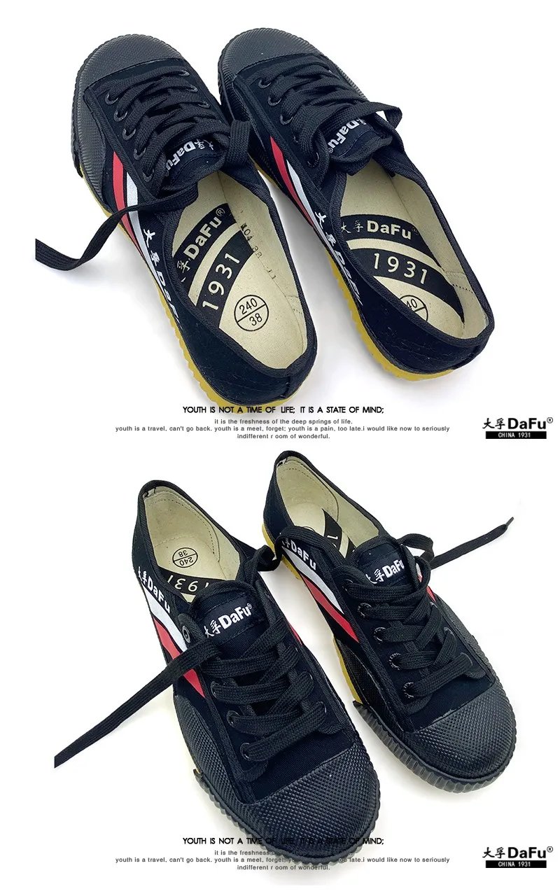 DaFu Original Parkour Shoes Kungfu Sneakers Martial Arts Shaolin Taichi Taekwondo Wushu Soft Comfortable Men Women