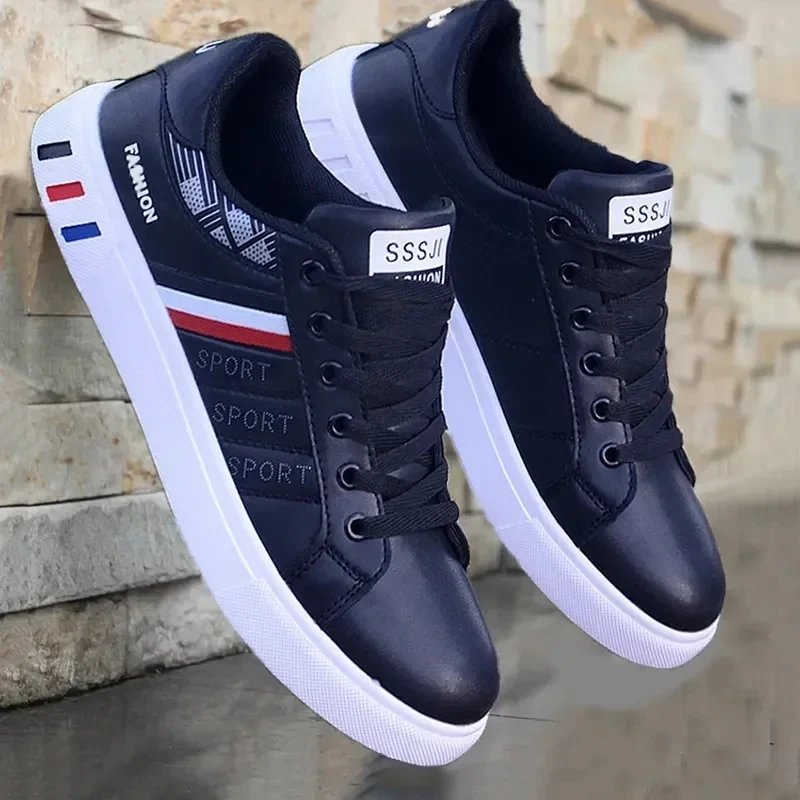 New Men's Casual Shoes Lightweight Breathable Men Shoes Flat Lace-Up Men Sneakers White Business Travel Unisex Tenis Masculino