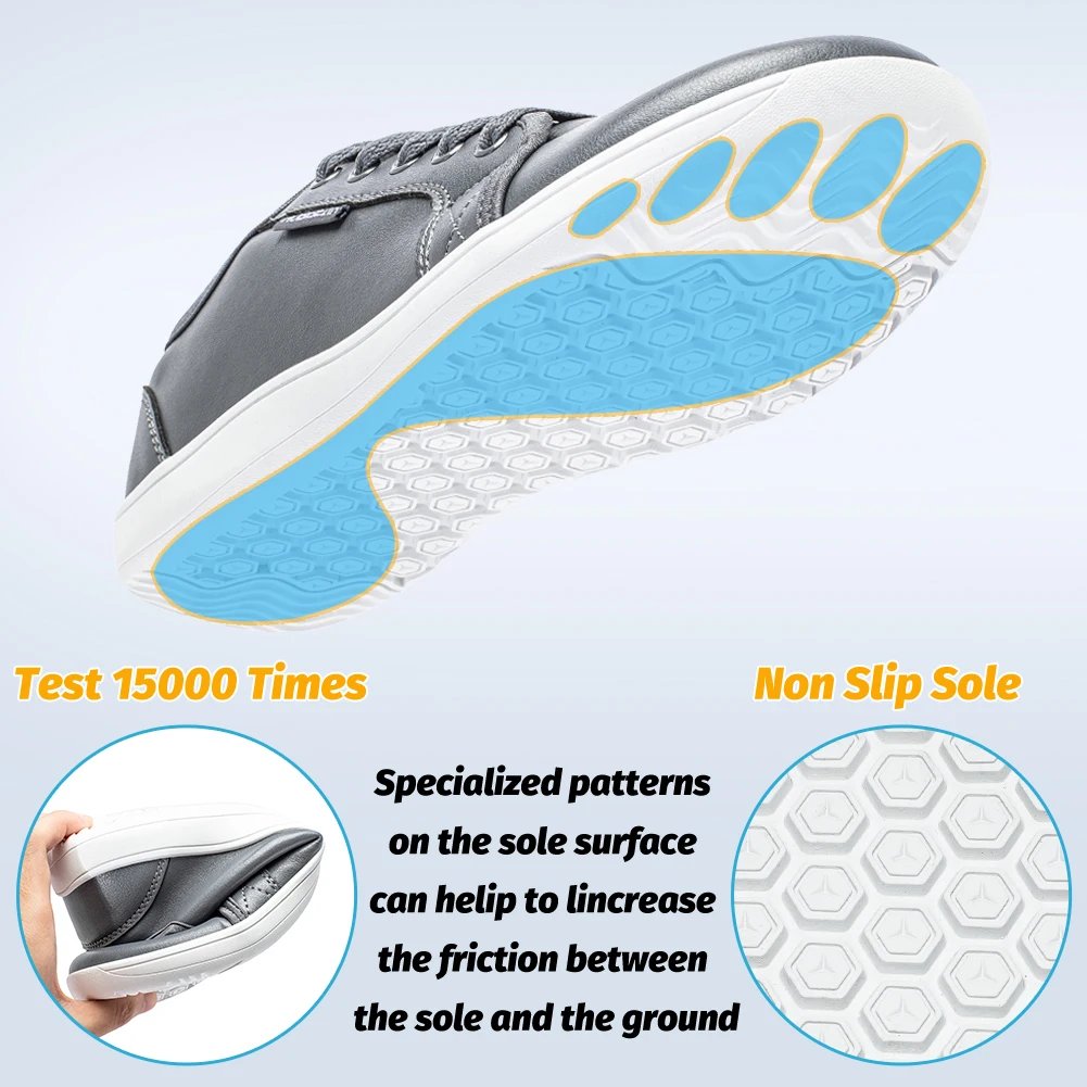 Minimalist Shoes for Men Wide Toe Barefoot Zero Drop Shoes Casual Leather Fashion Sneakers Lightweight Walking Shoes