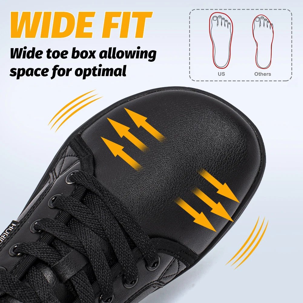 Minimalist Shoes for Men Wide Toe Barefoot Zero Drop Shoes Casual Leather Fashion Sneakers Lightweight Walking Shoes