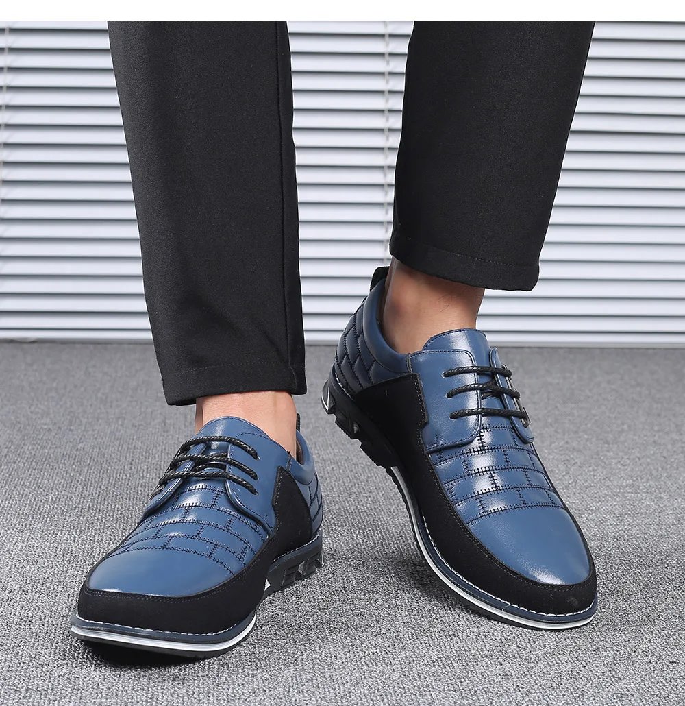 Men Casual Shoes Fashion Brand Classic Casual Men Pu Leather Shoes Black Hot Sale Breathable Business Lace-Up Men Shoes Big Size