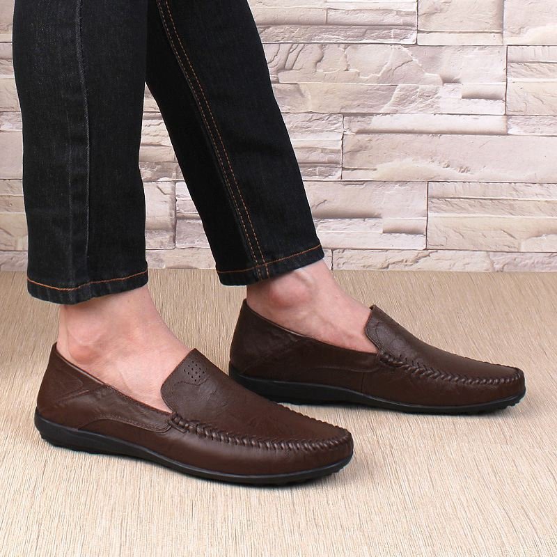Genuine Leather Men Shoes Casual Luxury Brand Formal Mens Loafers Moccasins Italian Breathable Slip on Male Boat Shoes Plus Size