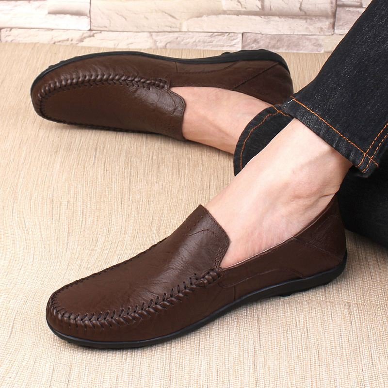 Genuine Leather Men Shoes Casual Luxury Brand Formal Mens Loafers Moccasins Italian Breathable Slip on Male Boat Shoes Plus Size