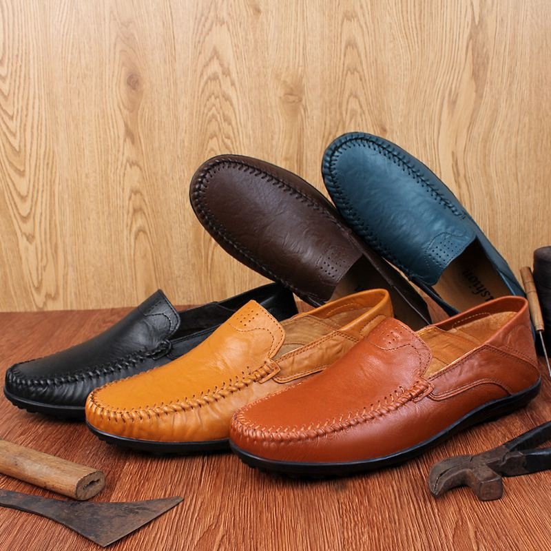 Genuine Leather Men Shoes Casual Luxury Brand Formal Mens Loafers Moccasins Italian Breathable Slip on Male Boat Shoes Plus Size