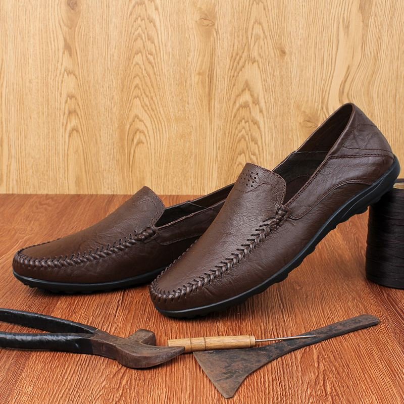 Genuine Leather Men Shoes Casual Luxury Brand Formal Mens Loafers Moccasins Italian Breathable Slip on Male Boat Shoes Plus Size