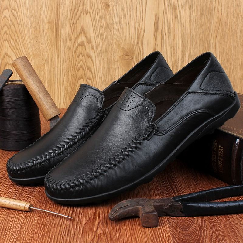 Genuine Leather Men Shoes Casual Luxury Brand Formal Mens Loafers Moccasins Italian Breathable Slip on Male Boat Shoes Plus Size
