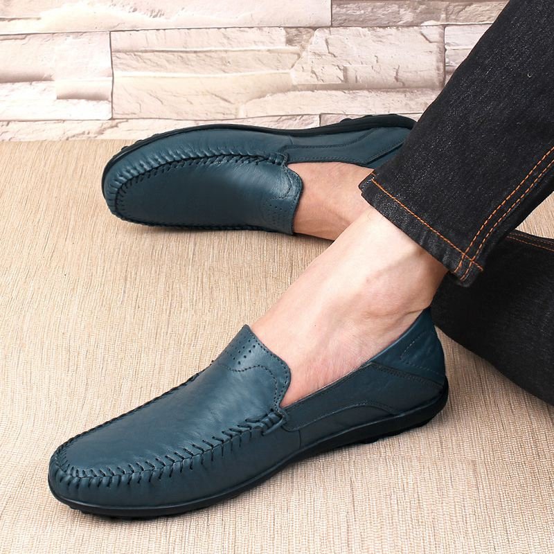 Genuine Leather Men Shoes Casual Luxury Brand Formal Mens Loafers Moccasins Italian Breathable Slip on Male Boat Shoes Plus Size