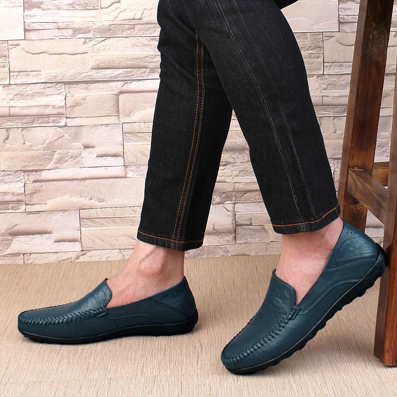 Genuine Leather Men Shoes Casual Luxury Brand Formal Mens Loafers Moccasins Italian Breathable Slip on Male Boat Shoes Plus Size