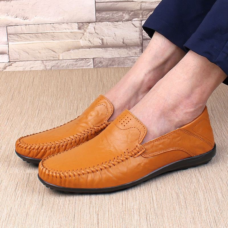 Genuine Leather Men Shoes Casual Luxury Brand Formal Mens Loafers Moccasins Italian Breathable Slip on Male Boat Shoes Plus Size