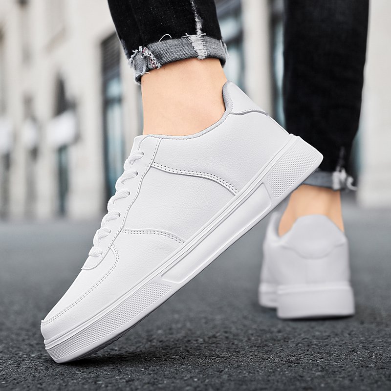 Fashion Leather Men White Sneakers Breathable Comfort Classic Casual Shoes Mens Outdoor Walking Shoes Couple Footwear Size 36-47