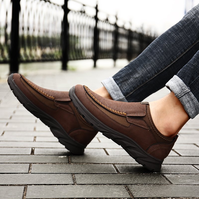 Leather Men Casual Shoes Zapatos Brand Men Loafers Moccasins Breathable Slip on Driving Shoes Plus Size 39-48 Drop Shipping