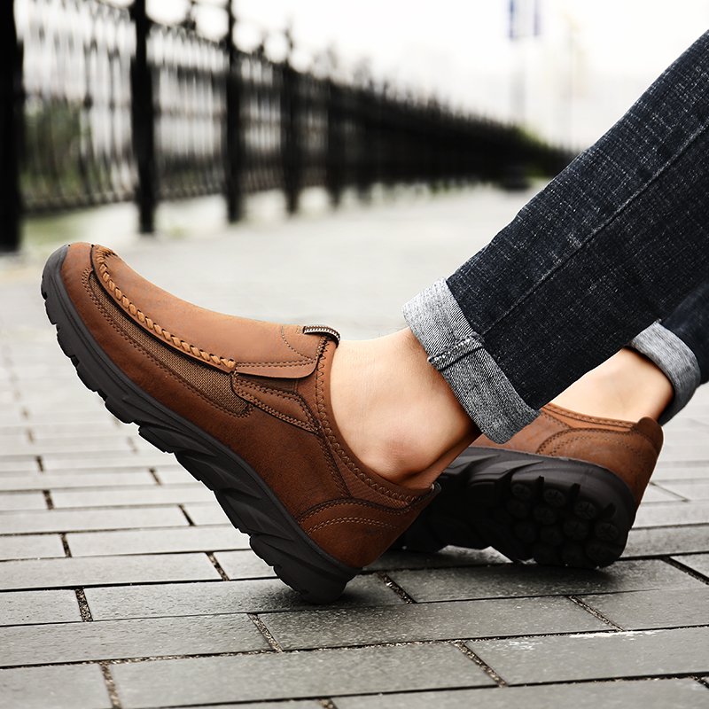 Leather Men Casual Shoes Zapatos Brand Men Loafers Moccasins Breathable Slip on Driving Shoes Plus Size 39-48 Drop Shipping