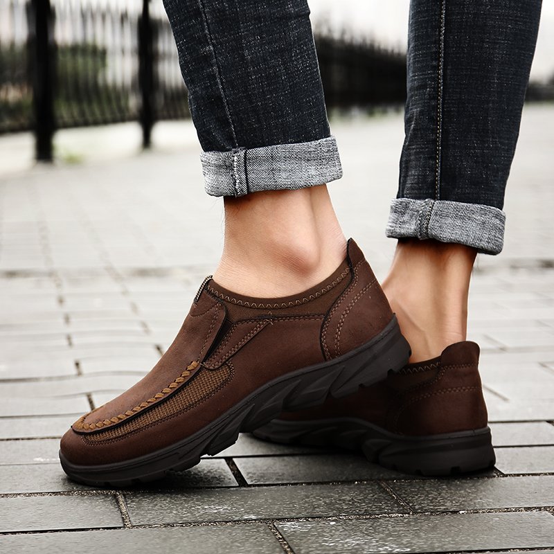 Leather Men Casual Shoes Zapatos Brand Men Loafers Moccasins Breathable Slip on Driving Shoes Plus Size 39-48 Drop Shipping