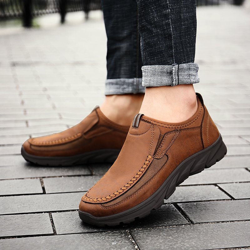 Leather Men Casual Shoes Zapatos Brand Men Loafers Moccasins Breathable Slip on Driving Shoes Plus Size 39-48 Drop Shipping