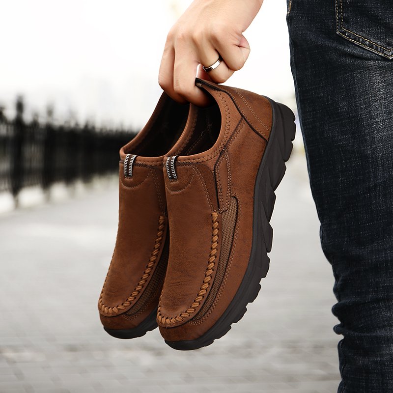 Leather Men Casual Shoes Zapatos Brand Men Loafers Moccasins Breathable Slip on Driving Shoes Plus Size 39-48 Drop Shipping