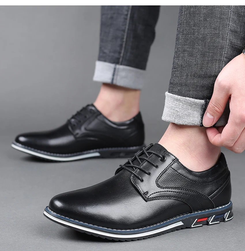 Retro Men Shoes Business Brand Leather Shoes Fashion Casual Shoes for Men Black Brown Breathable Loafers Comfort Men'shoe 2023