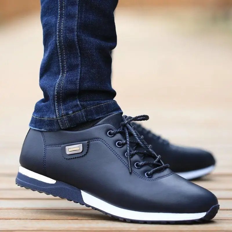 Men's Casual Shoes Fashion Leather Business Outdoor Sports Shoes Soft Bottom Sneakers Male Walking Flat Footwear Zapatos Hombres